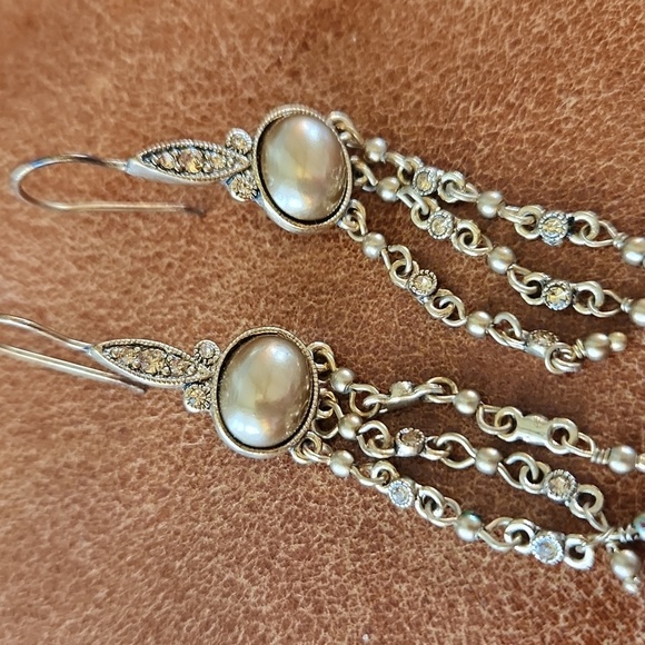 Vintage Monet Earrings Lot Silver Gold Tone Pierced Classic Elegant Jewelry - Picture 4 of 8